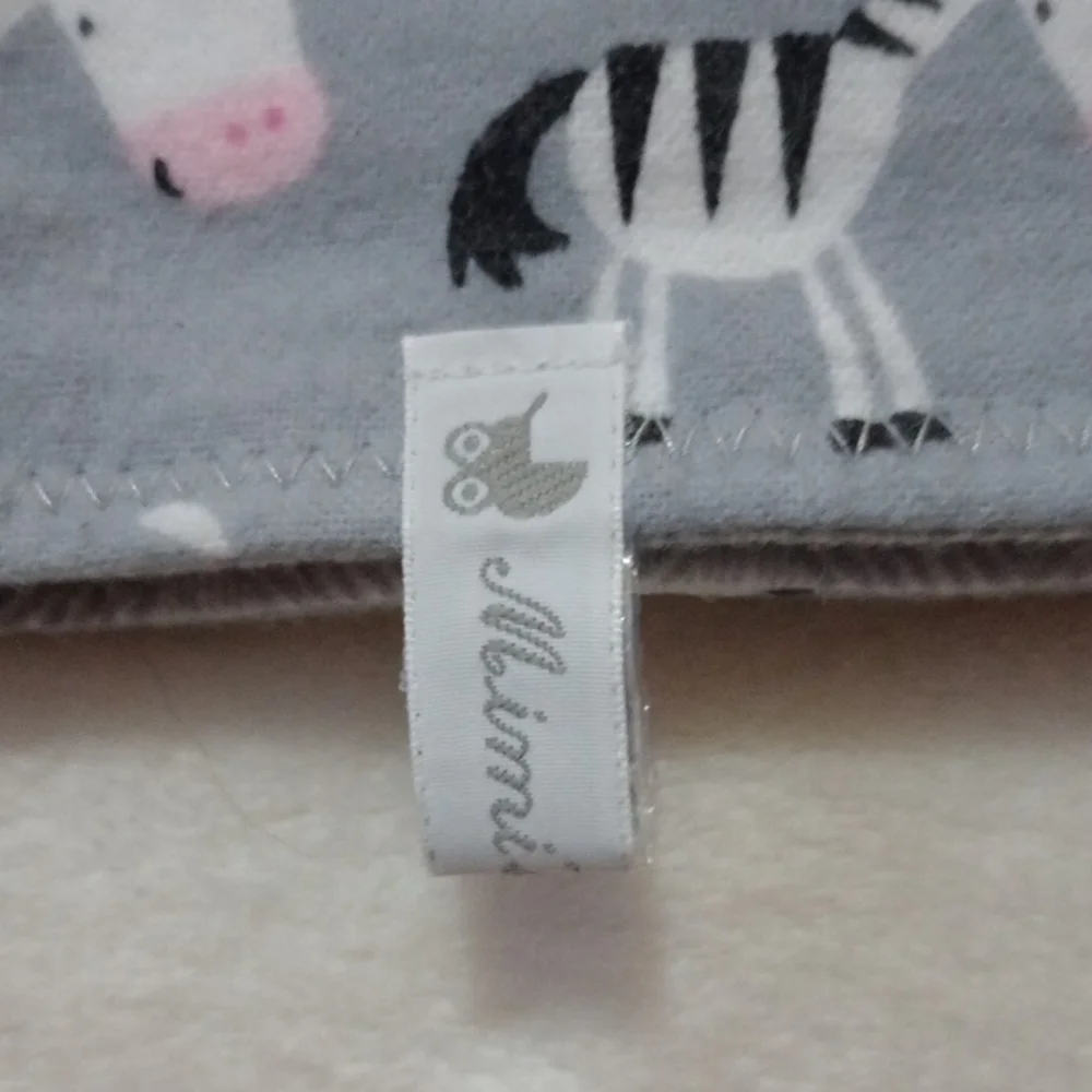 Mimi's Burpee's Gray Zebra Baby Burp Cloth